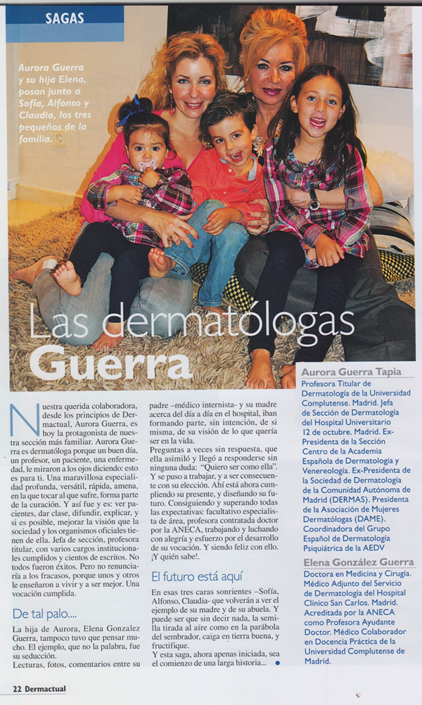 Las dermatlogas Guerra en Dermactual de la AEDV